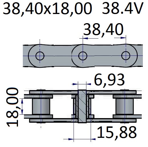 Łańcuchy 38.40x18.00 -38.4V