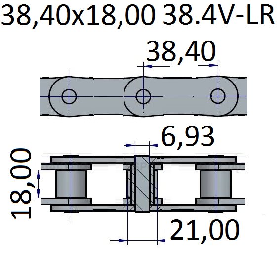 Łańcuchy 38.40x18.00 -38.4V-LR