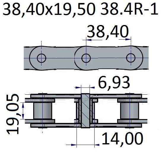 Łańcuchy 38.40x19.05 -38.4R-1