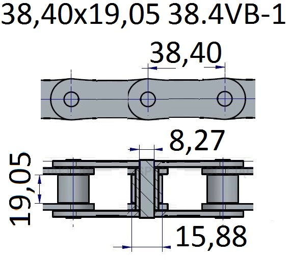 Łańcuchy 38.40x19.05 -38.4VB-1