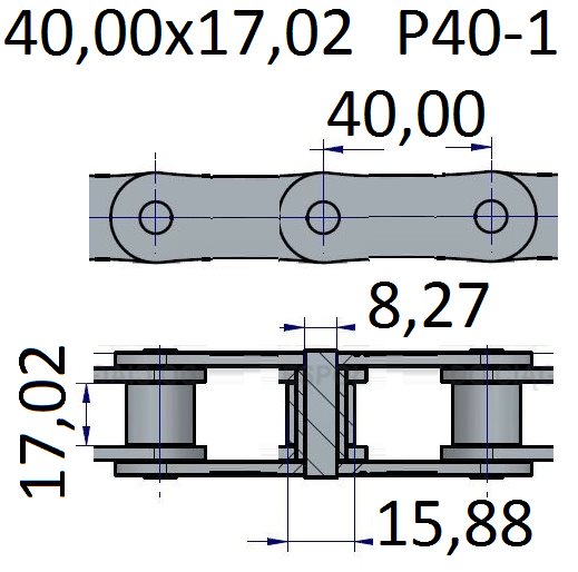 Łańcuchy 40.00x17.02 -P40-1
