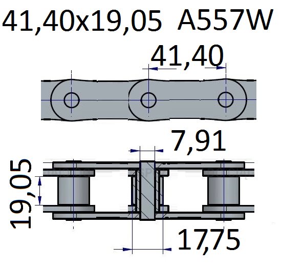 Łańcuchy 41.40x19.05 -A557W
