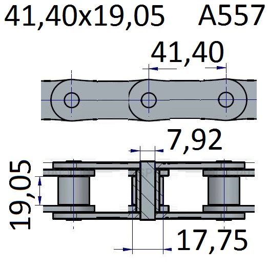 Łańcuchy 41.40x19.05 -A557
