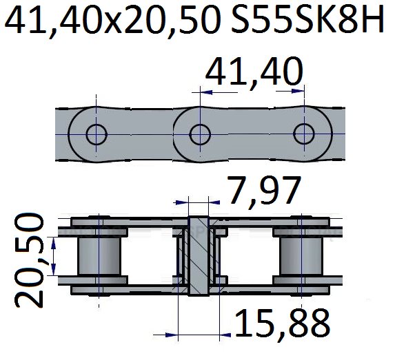 Łańcuchy 41.40x20.50 -S55SK8H