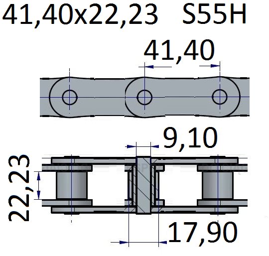 Łańcuchy 41.40x22.23 -S55H