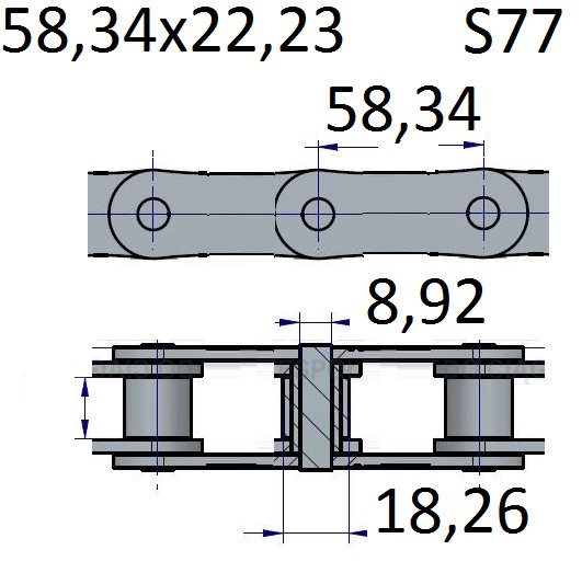 Łańcuchy 58.34x22.23 -S77