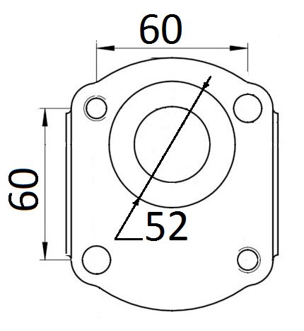 Pompy hydrauliczne o rozstawie otworów montażowych 60x60 fi 52