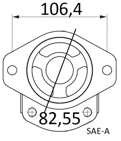 Pompy hydrauliczne o rozstawie otworów montażowych 106 fi 82,55