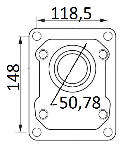 Pompy hydrauliczne o rozstawie otworów montażowych 148,1x118,5 fi50,78